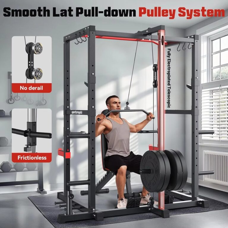 1600 lb Capacity Multi-Function Power Rack with Adjustable Cable Crossover