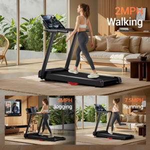 3.0HP Brushless Foldable Home Treadmill – 300LB Capacity