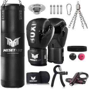4ft Heavy Punching Bag Set with 12oz Gloves