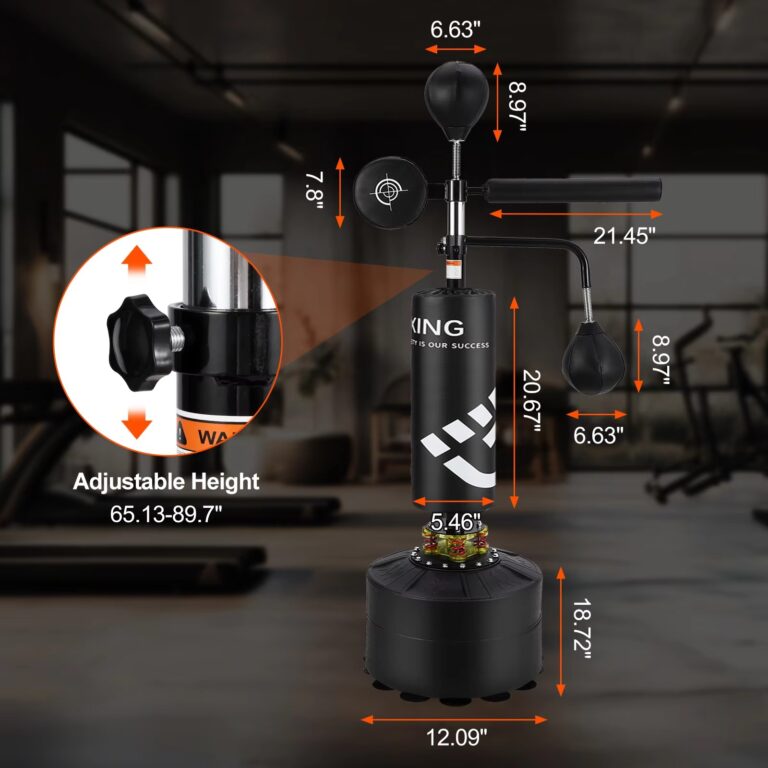 5-in-1 Freestanding Punching Bag with Adjustable Stand Heavy Kickboxing