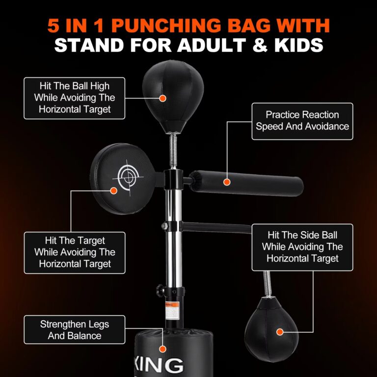 5-in-1 Freestanding Punching Bag with Adjustable Stand Speed Bag Target