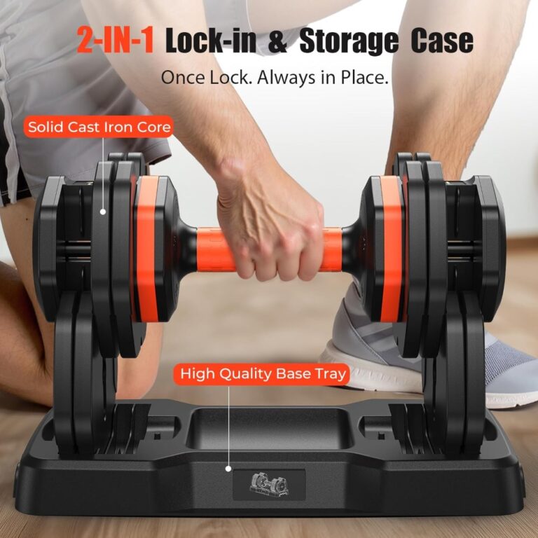 Adjustable Dumbbell Set of 2 25lbs Compact Design