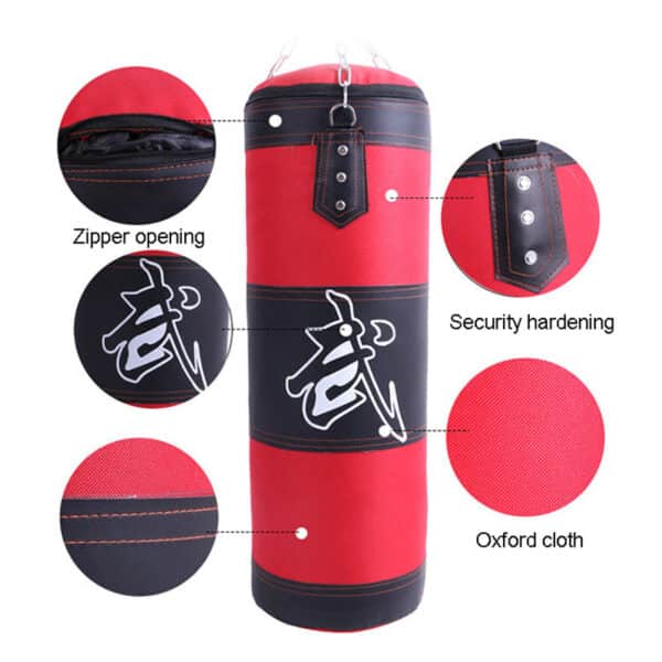 Durable Boxing Punching Bag with Metal Chain Hook and Carabiner