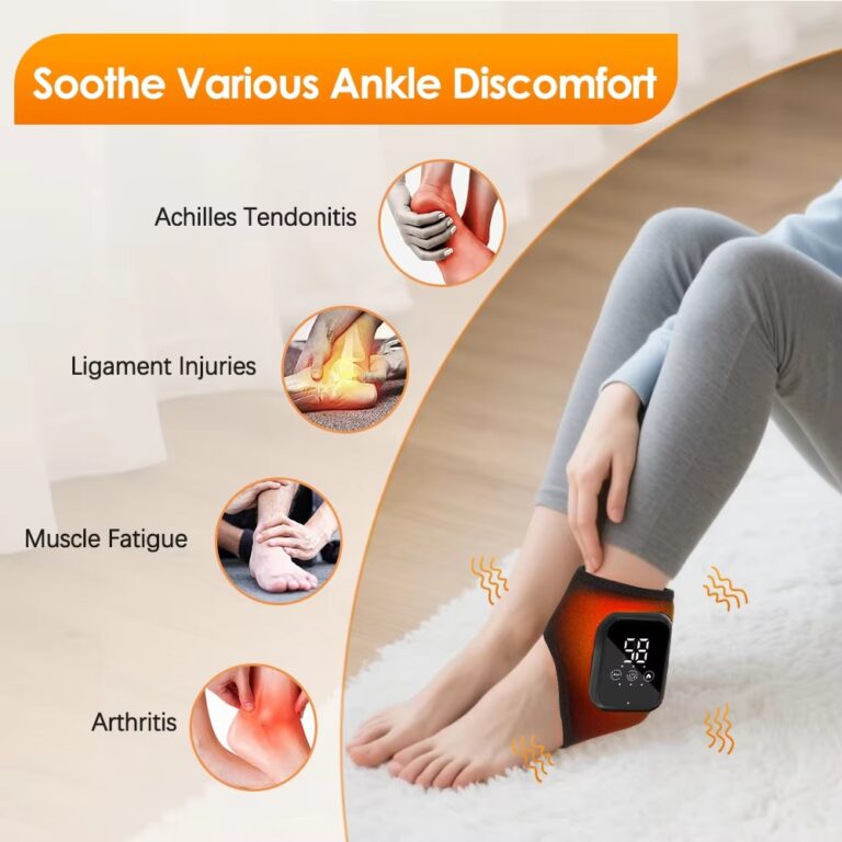 Electric Ankle Massager with Heat and Vibration