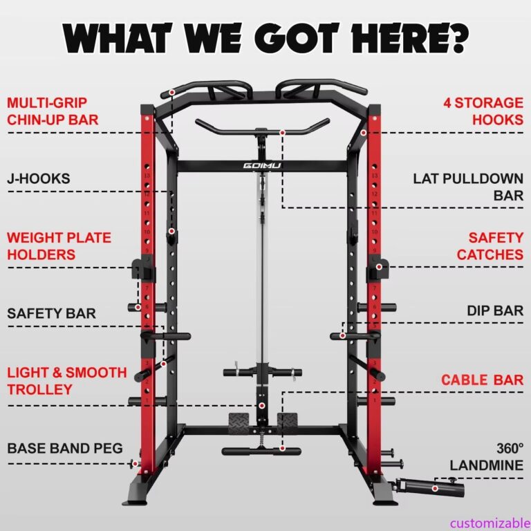 Multi-Function C1-V4 Power Cage Squat Rack 2000 lb Capacity