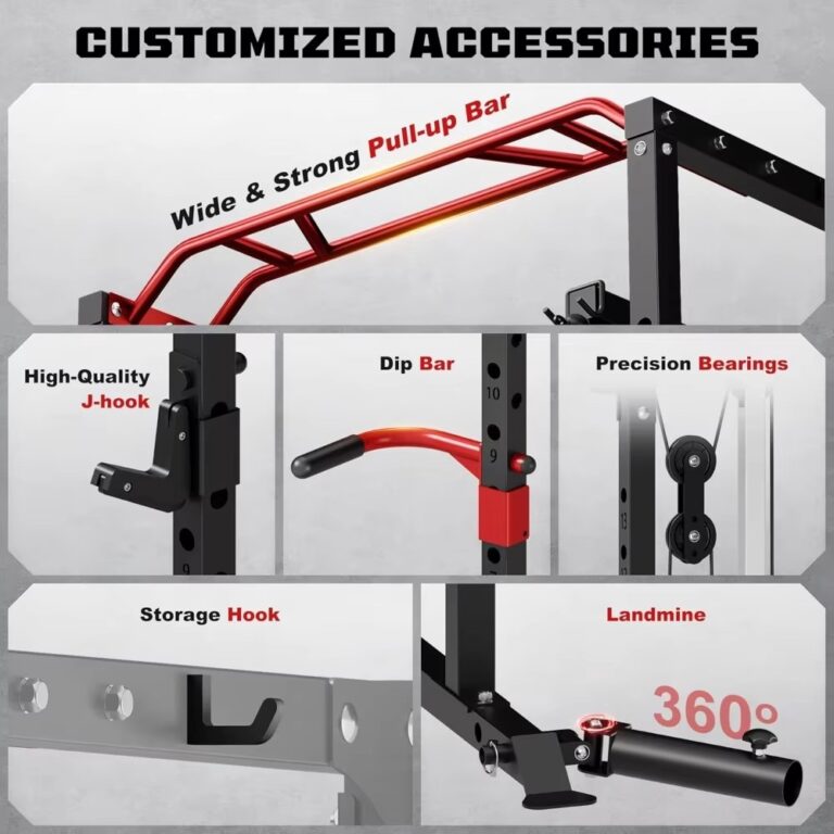 S11 Power Cage – 2000LB Multi-Function Power Rack with LAT Pulldown, Adjustable Pulley System, and Squat Rack