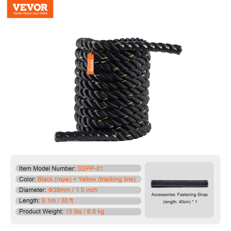 Vevor Battle Rope 1.5 Inch Diameter 30Ft Length for Home Gym